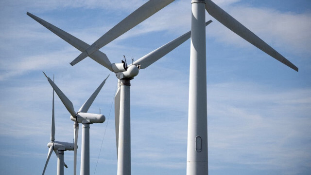 Ferme éolienne de Royd Moor près de Penistone, dans le nord de l'Angleterre, le 3 septembre 2024. 