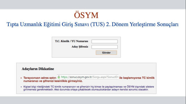 ÖSYM 2024 Tıpta Uzmanlık Eğitimi Giriş Sınavı (TUS) 2. Dönem Yerleştirme Sonuçları
