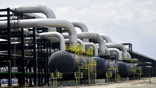 Vue générale de la raffinerie de pétrole Dangote Petrochemicals à Lagos.