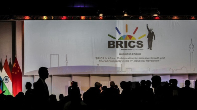 Un aperçu du forum d'affaires lors du 10e sommet des BRICS (le regroupement des principales économies émergentes du monde, à savoir le Brésil, la Russie, l'Inde, la Chine et l'Afrique du Sud).