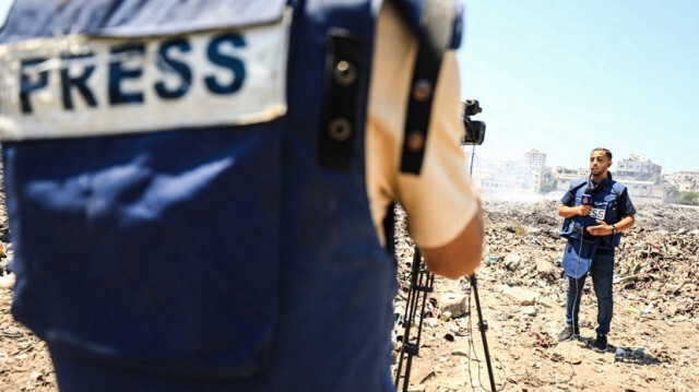 Les correspondant à Gaza de la chaîne de télévision qatarie Al Jazeera.