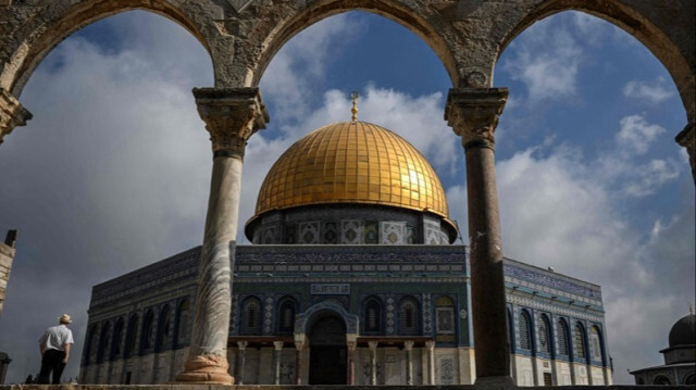 La mosquée du Dôme du Rocher dans l'enceinte de la mosquée Al-Aqsa à Jérusalem.