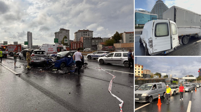 TEM İSTOÇ mevkiinde 8 aracın karıştığı zincirleme trafik kazası meydana geldi.