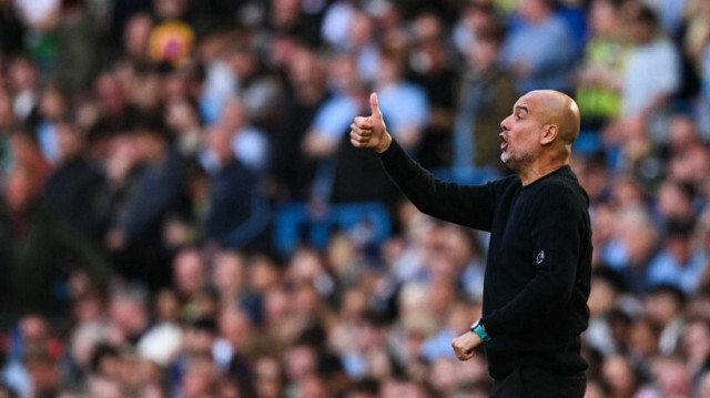 L'entraîneur espagnol de Manchester City, Pep Guardiola, au stade Etihad à Manchester, le 14 septembre 2024.