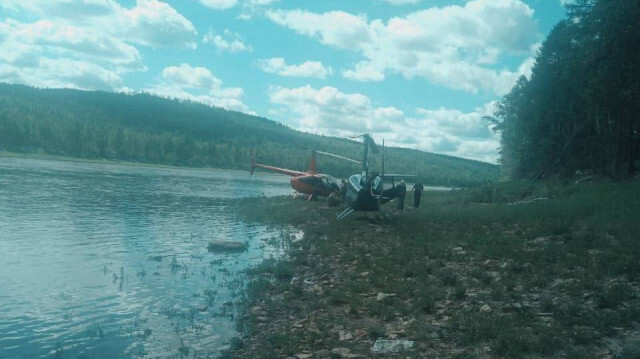 Opérations de sauvetage suite à l'accident d'hélicoptère survenu dans la région de Zeysky, dans l'est de la Russie.