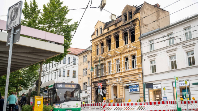 Vue de l'immeuble dans lequel ont péri Emine Çoban et Umut Can Çoban, à Eberswalde, en Allemagne, le 17 septembre 2024.