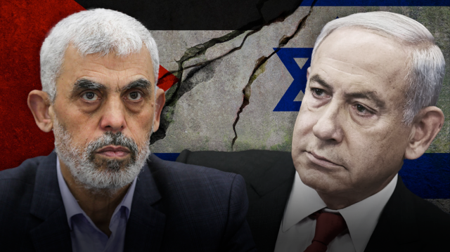 Hamas'ın lideri Yahya Sinvar, Gazze Kasabı Binyamin Netanyahu.