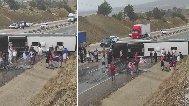 Yol trafiğe kapatılırken bölgeye çok sayıda ambulans sevk edildi.