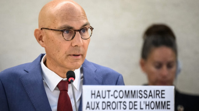 Le Haut Commissaire des Nations Unies aux droits de l'homme, Volker Turk, prononce un discours lors de l'ouverture de la 57e session du Conseil des droits de l'homme à Genève, le 9 septembre 2024.