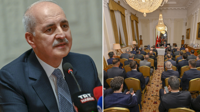 TBMM Başkanı Kurtulmuş, Moskova'da Rus-Türk İş Adamları Birliği üyeleriyle bir araya geldi