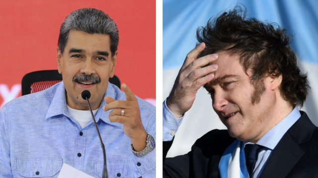 Le président du Venezuela, Nicolás Maduro et son homologue argentin, Javier Milei.