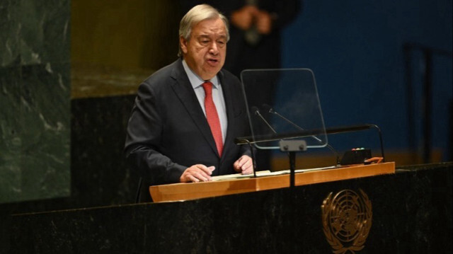 Le secrétaire général des Nations Unies, Antonio Guterres, lors de la 79e session de l'Assemblée générale des Nations Unies au siège des Nations Unies à New York aux États-Unis, le 24 septembre 2024.