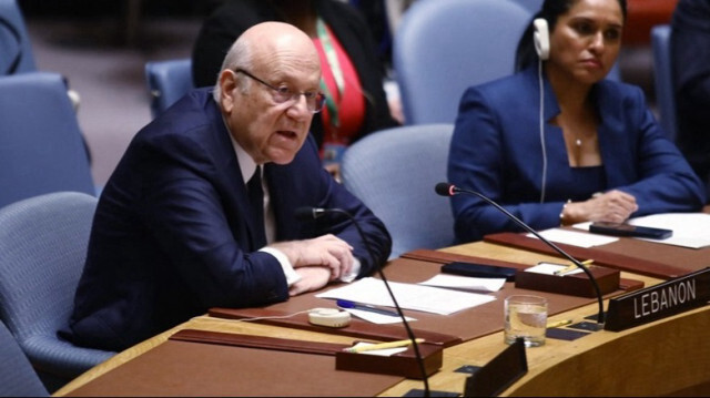 Le Premier ministre libanais, Najib Mikati lors d'une réunion du Conseil de sécurité des Nations Unies au siège des Nations Unies à New York aux États-Unis, le 25 septembre 2024.