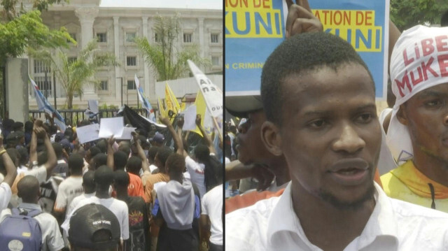 Quelques centaines de personnes ont manifesté à Kinshasa, en RDC, pour la libération d'opposants politiques et activistes, le 25 septembre 2024.