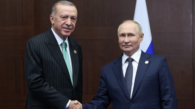 Le président de la République de Turkiye, Recep Tayyip Erdoğan et son homologue russe, Vladimir Poutine.