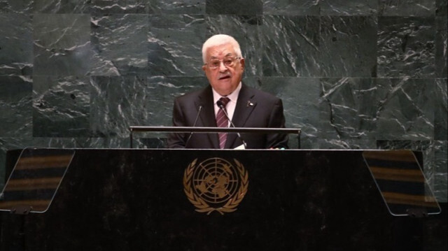 Le Président palestinien, Mahmoud Abbas lors de la 79e session de l'Assemblée générale des Nations Unies au siège des Nations Unies à New York aux États-Unis, le 26 septembre 2024. 