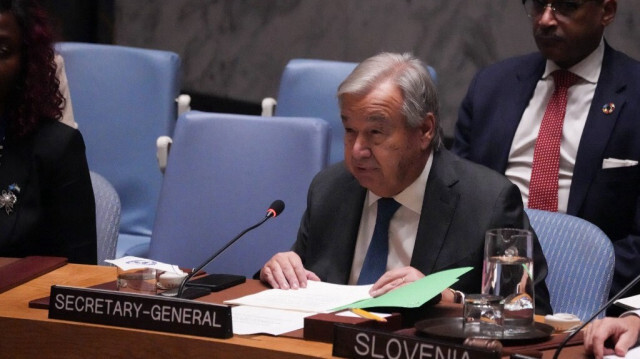 Le secrétaire général de l'ONU, Antonio Guterres, s'exprime lors de la réunion du Conseil de sécurité de l'ONU sur la situation au Moyen-Orient aux Nations Unies, le 27 septembre 2024 à New York.