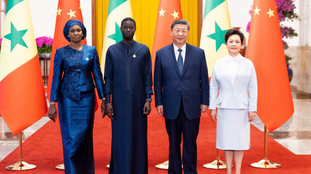 Le Président sénégalais, Bassirou Diomaye Faye, rencontre son homologue chinois, Xi Jinping, le mercredi 4 août 2024.