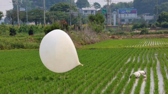 Il s'agit du treizième lancement de ballons chargés d'ordures par la Corée du Nord depuis le mois de mai.