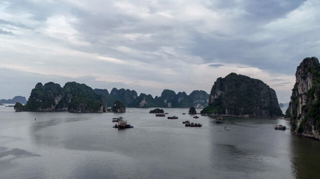 La baie d'Ha Long à l'approche du typhon Yagi dans la province de Quang Ninh, le 6 septembre 2024.