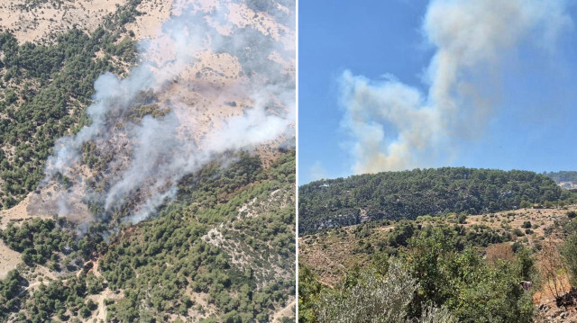 Kaş'ta ormanlık alanda çıkan yangına müdahale ediliyor. 