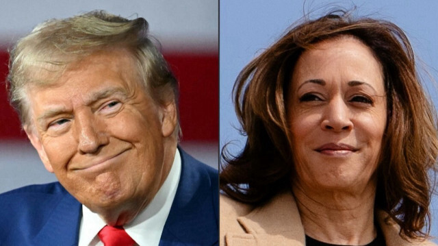 L'ancien président des États-Unis, Donald Trump et la vice-présidente américaine, Kamala Harris.