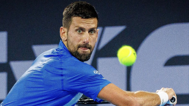 Le joueur de tennis serbe, Novak Djokovic lors des quarts de finale du tournoi de tennis de Brisbane International, le 3 janvier 2025.