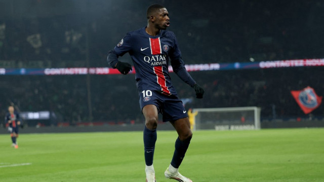 L'attaquant français du Paris Saint-Germain, Ousmane Dembélé, lors du match de Ligue 1 française entre le Paris Saint-Germain (PSG) et l'AS Saint-Étienne au stade du Parc des Princes à Paris, le 12 janvier 2025. 