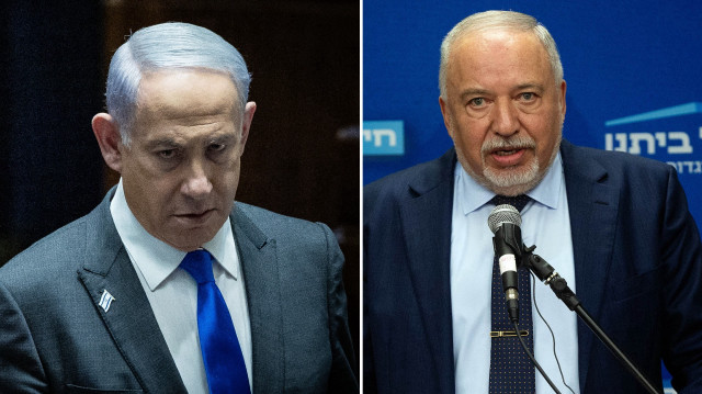 İsrail Eski Savunma Bakanı Liberman (sağda), ateşkesi engellememesi için Netanyahu'ya seslendi.