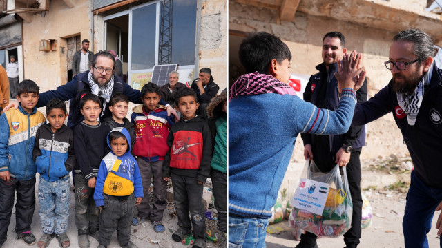 Hayırseverlerin destekleriyle bölgede başlatılan yardım çalışmalarına Araştırmacı Yazar Said Ercan da eşlik etti.