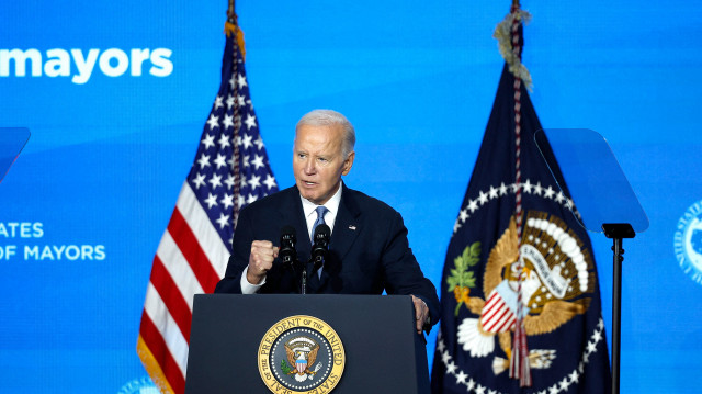 Le président Joe Biden prononce un discours lors de la 93e réunion d'hiver de la Conférence des maires des États-Unis, le 17 janvier 2025 à Washington, DC. Lors du dernier événement public de Joe Biden en dehors de la Maison Blanche, il a parlé de l'importance des collectivités locales et a souligné la législation que son administration a adoptée pour aider les villes américaines.