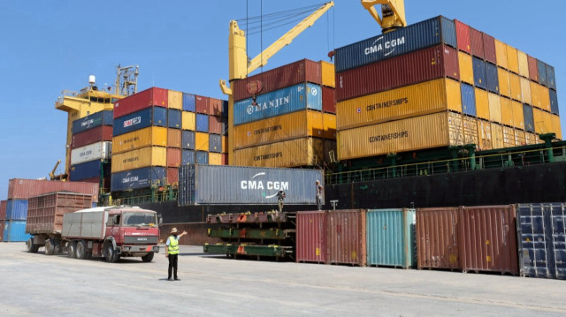 A ship transports empty containers at the seaport of Benghazi, Libya, Aug. 28, 2019. (Reuters Photo)