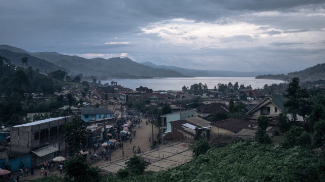 Le centre de Minova, dans la province du Sud-Kivu, à l'est de la République démocratique du Congo, le 10 mars 2024.