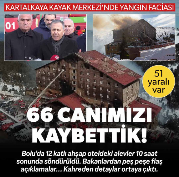 Bolu Kartalkaya’da otel yangını faciası: 66 kişi hayatını kaybetti