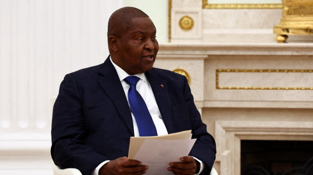 Le président de la République centrafricaine, Faustin-Archange Touadéra, assiste à une réunion avec le président russe au Kremlin, à Moscou, le 16 janvier 2025. 