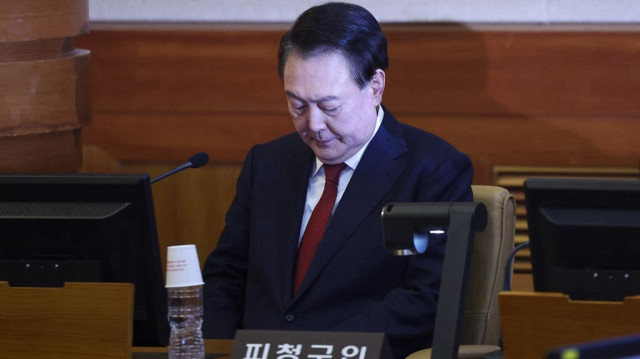 Le président sud-coréen Yoon Suk Yeol assiste à son procès en destitution devant la Cour constitutionnelle à Séoul, le 21 janvier 2025.