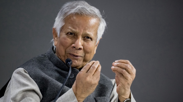 Le dirigeant intérimaire du Bangladesh, Muhammad Yunus, s'exprime lors d'une session de la réunion annuelle du Forum économique mondial (WEF) à Davos, le 22 janvier 2025. 