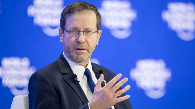 Le président israélien Isaac Herzog s'exprime lors de la réunion annuelle du Forum économique mondial (WEF) à Davos, le 21 janvier 2025.