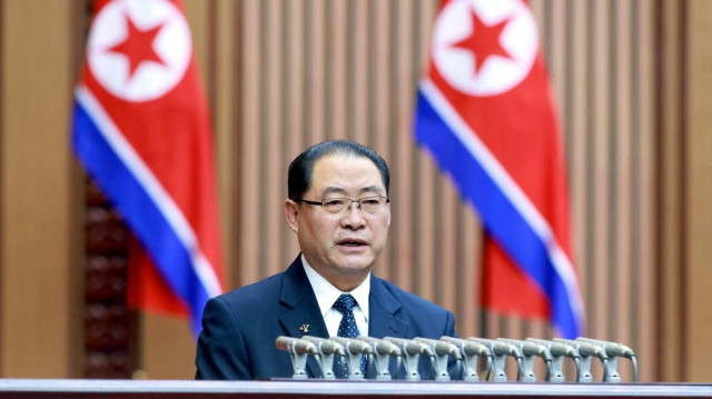 La 12e session de la 14e Assemblée populaire suprême (Assemblée nationale), qui s'est tenue les 22 et 23 janvier dans la salle d'assemblée Mansudae à Pyongyang.