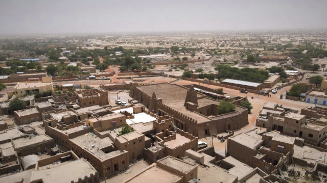 Vue aérienne de la mosquée Djinguereber à Tombouctou au Mali.