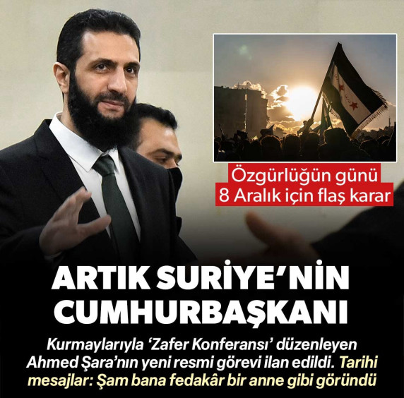 Ahmed Şara resmen Suriye'nin cumhurbaşkanı oldu