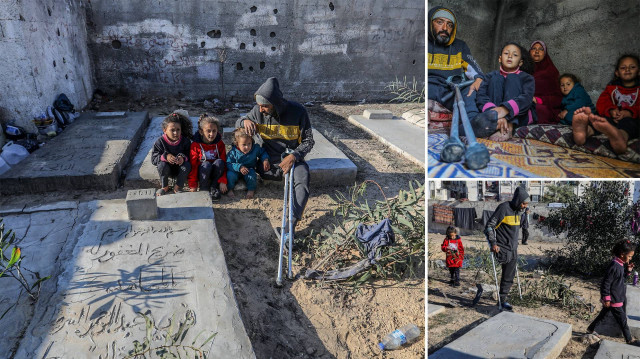 <p>Aile, soğuk hava, açlık gibi zor şartlar altında yaşamlarını sürdürmeye çalışıyor.</p>