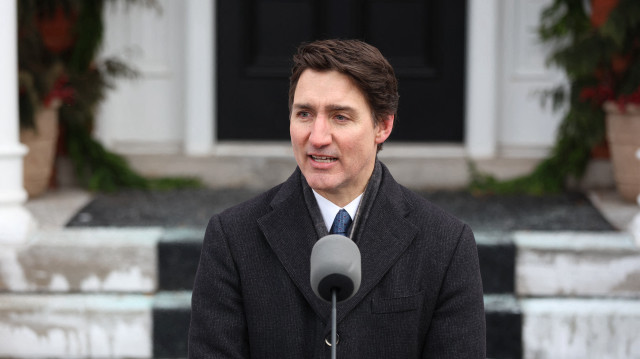 Le Premier ministre canadien Justin Trudeau annonçant sa démission lors d'une conférence de presse à Rideau Cottage à Ottawa, Canada, le 6 janvier 2025.