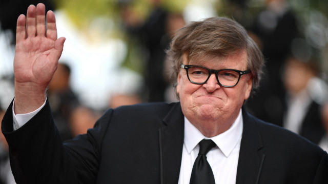 Le réalisateur américain Michael Moore à la 72e édition du Festival de Cannes à Cannes, dans le sud de la France, le 25 mai 2019.