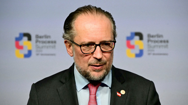 Alexander Schallenberg, ministre autrichien des Affaires étrangères, s'exprime lors de la réunion des ministres des Affaires étrangères du Processus de Berlin, le 1er octobre 2024 à Berlin.