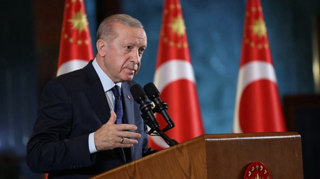 Le Président turc, Recep Tayyip Erdogan, a prononcé un discours lors de la réunion des préfets au complexe présidentiel à Ankara en Türkiye, le 07 janvier 2025.