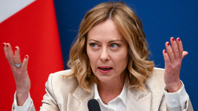 Le Premier ministre italien Giorgia Meloni, lors de sa conférence de presse annuelle à Rome, le 9 janvier 2025.