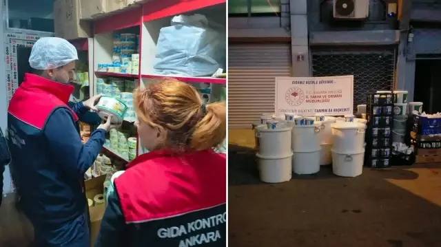 Ankara'da 3 tonun üzerinde bozuk süt ürünü imha edildi