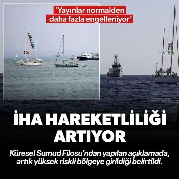 Küresel Sumud Filosu üzerindeki İHA hareketliliği artıyor: Artık yüksek riskli bölgeye girdik