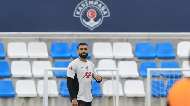 Bugünkü antrenmandan Muhammed Salah.